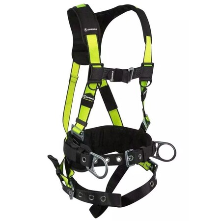 Safewaze PRO Construction Retrieval Harness: 3D, Shoulder D, Fixed Waist Pad, MB Chest, TB Legs PRO48
